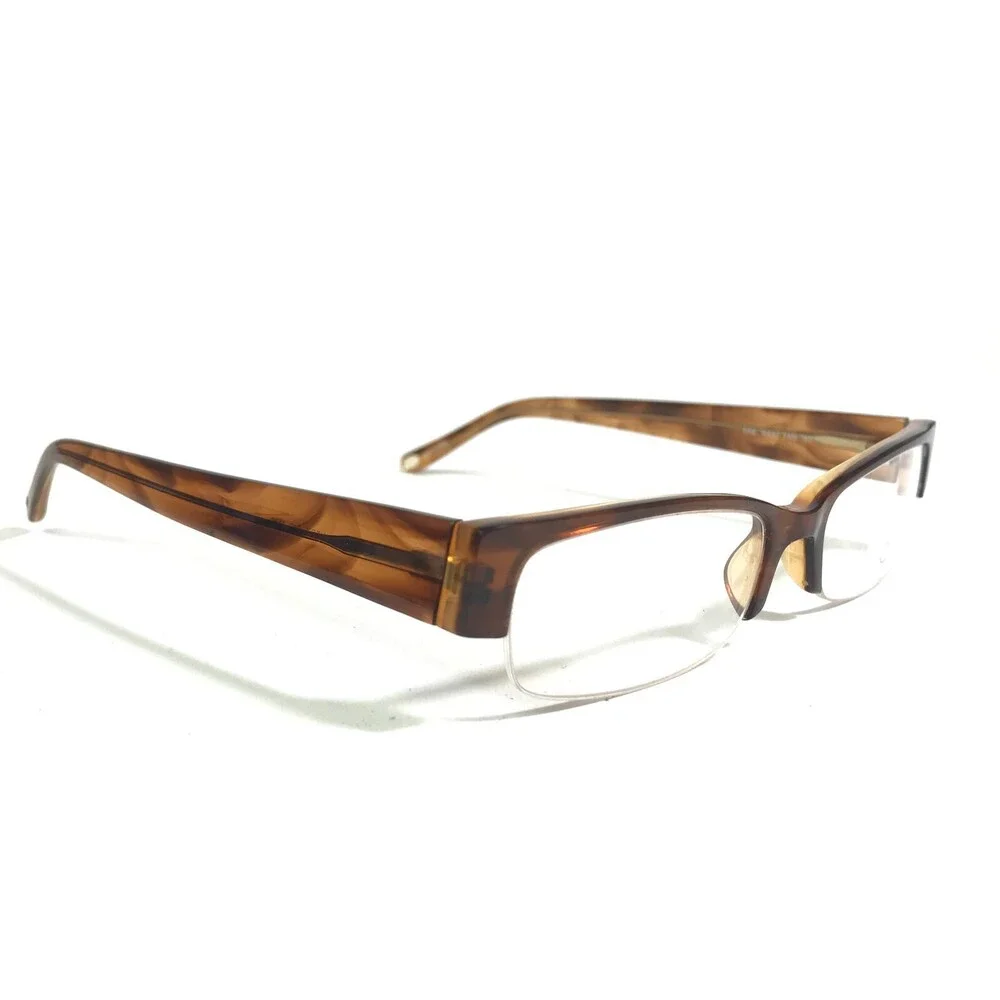 Nine West Petite Eyeglasses Frames 316 FM5 Brown Rectangular Half Rim 49-16-140